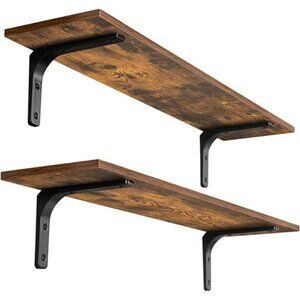 Long Wall Shelves, 31.5 Inch Wall Mounted Shelves Set of 2, Easy-to-Install